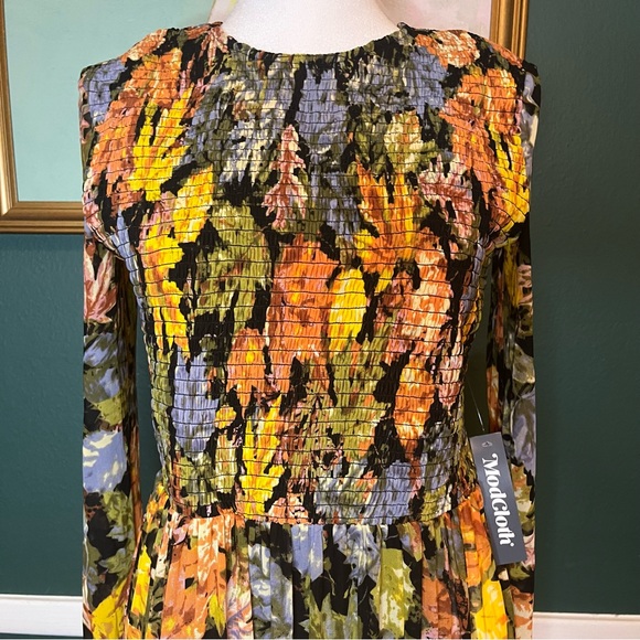 MODCLOTH Femme Petal Leaf Maxi Dress Sz M NWT - Picture 3 of 6